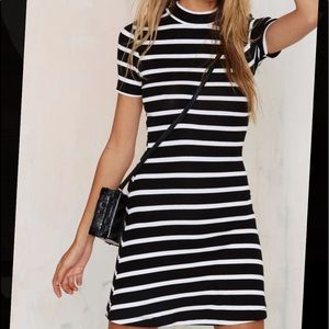 Nasty Gal Black and White Bodycon Dress